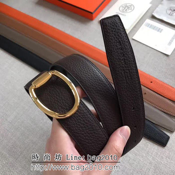 愛馬仕HERMES REVERSIBLE LEATHER STRA 官網同步 原版皮高端男士皮帶 HHG1559
